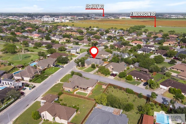 5 Mantua St, Brownsville, TX 78526 - aerial overview of property's location featuring nearby suburban area