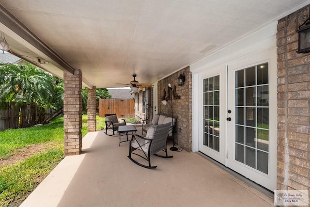 5 Mantua St, Brownsville, TX 78526 - view of patio with french doors and ceiling fan