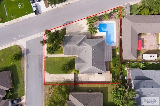 5 Mantua St, Brownsville, TX 78526 - aerial view of property and surrounding area with property boundaries highlighted