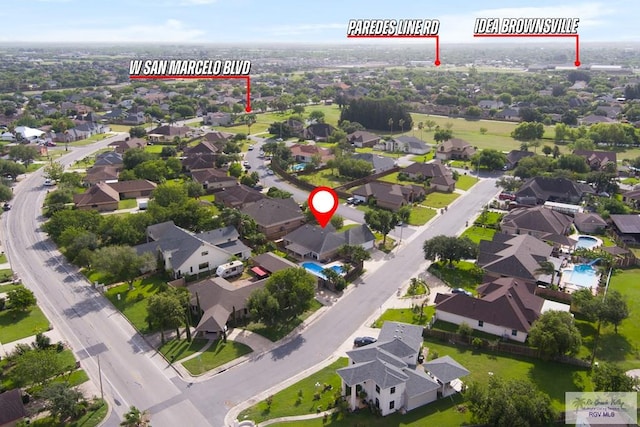 5 Mantua St, Brownsville, TX 78526 - aerial view of property and surrounding area with nearby suburban area