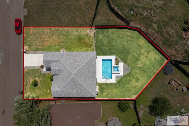 3214 W Hapner St, Harlingen, TX 78550 - aerial view of property and surrounding area featuring property parcel outlined
