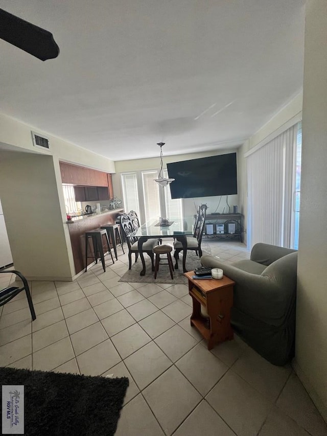 view of tiled living room