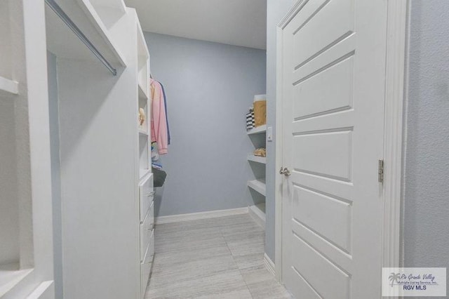 view of walk in closet