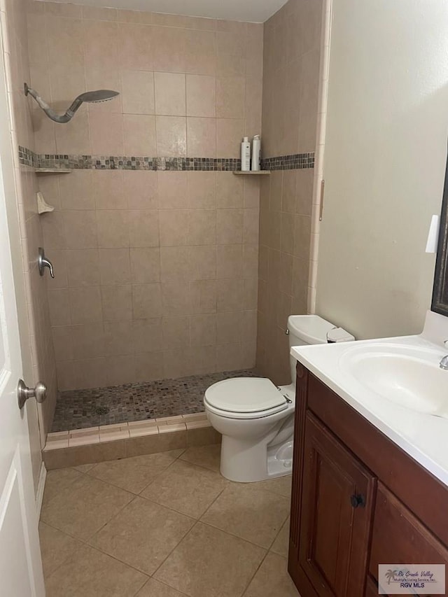 2402 Ed Carey Dr Unit 33, Harlingen, TX 78550 - bathroom featuring vanity, tile patterned floors, and a stall shower