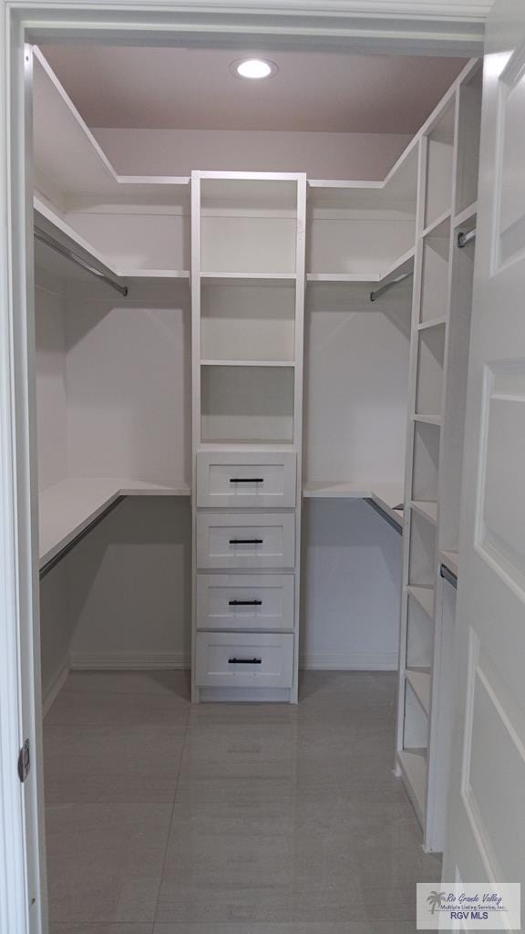 view of walk in closet