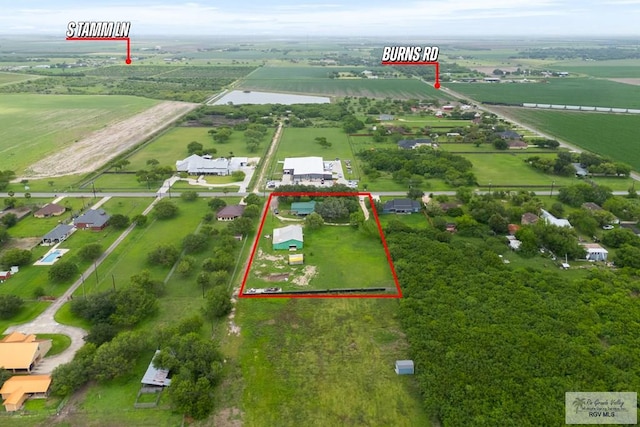 bird's eye view with a rural view