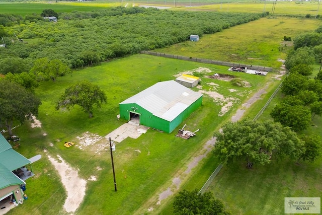 drone / aerial view with a rural view