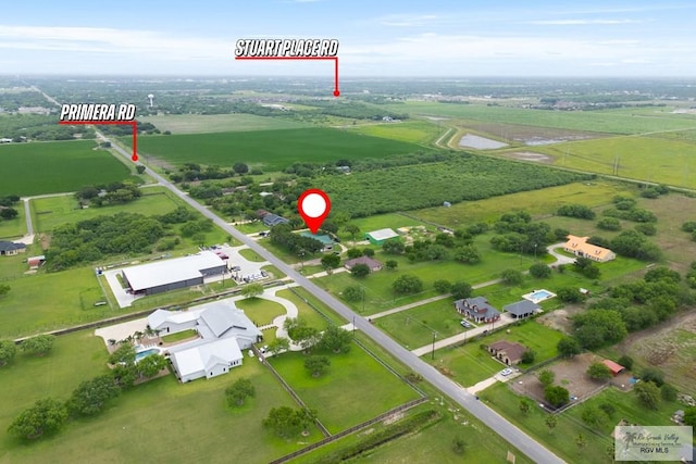 drone / aerial view with a rural view
