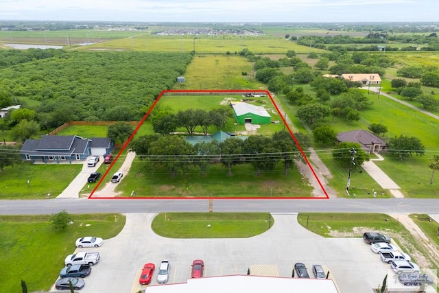 aerial view featuring a rural view