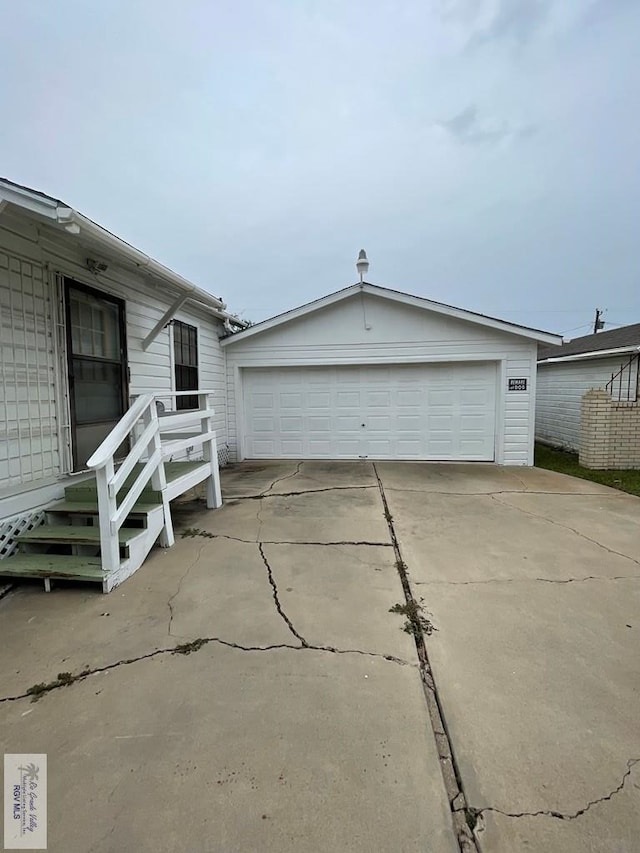 view of garage