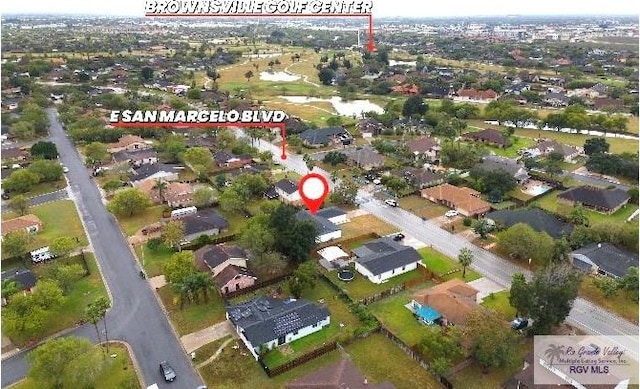 aerial view featuring a residential view