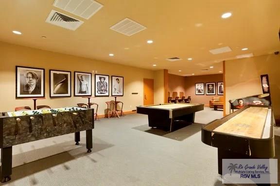 310A Padre Blvd Unit 803, South Padre Island, TX 78597 - game room featuring billiards table, recessed lighting, and carpet