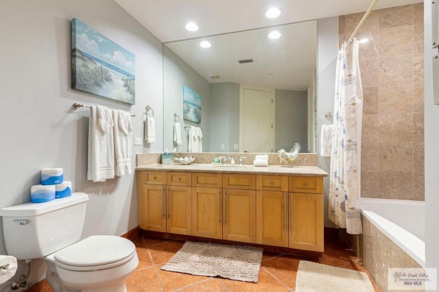 310A Padre Blvd Unit 803, South Padre Island, TX 78597 - full bath with vanity, tile patterned flooring, recessed lighting, and tiled shower / bath