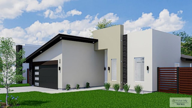 230 Cameo Dr, San Benito, TX 78586 - contemporary house with stucco siding, an attached garage, and concrete driveway