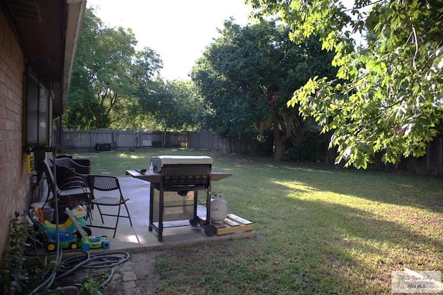 view of yard featuring a patio