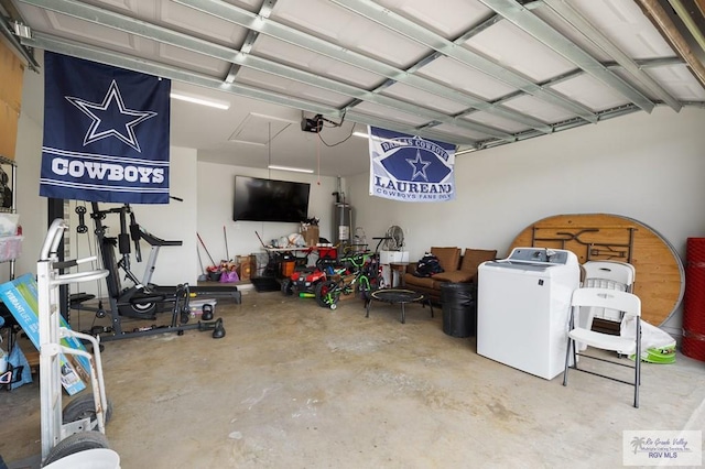 garage featuring gas water heater