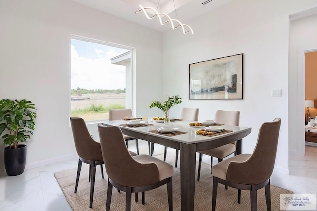 dining space with a wealth of natural light