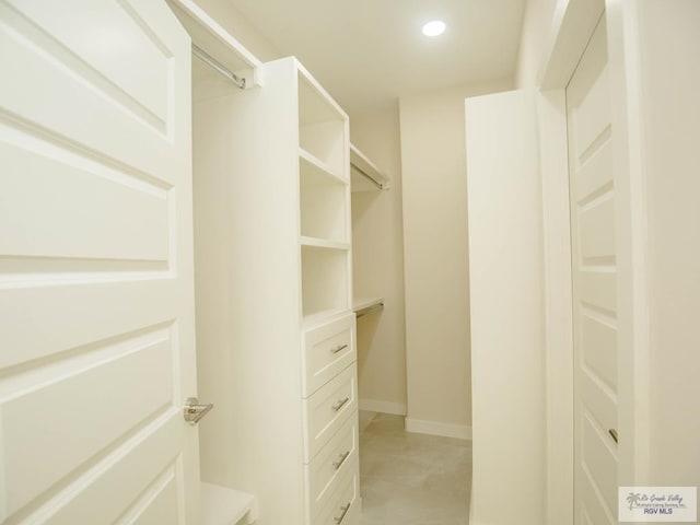 view of walk in closet