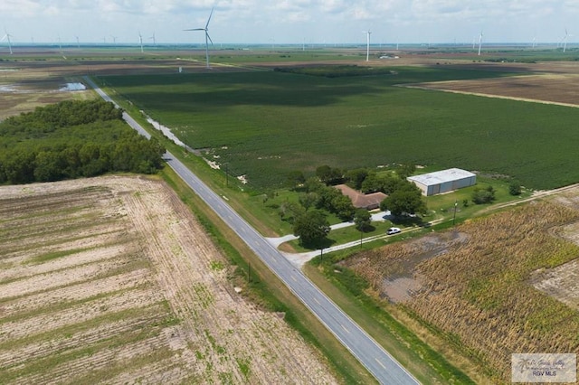 drone / aerial view with a rural view