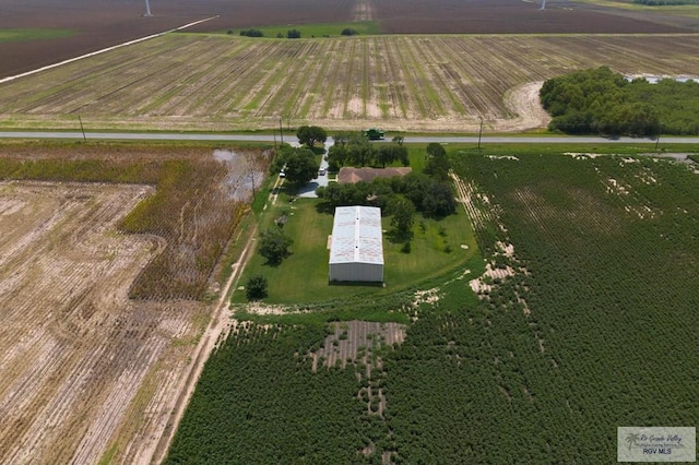 birds eye view of property featuring a rural view