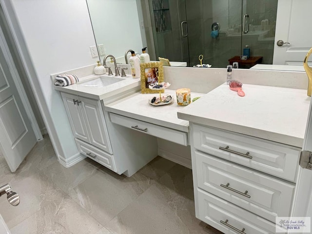 139 Heron Dr, Los Fresnos, TX 78566 - full bathroom with vanity and a stall shower