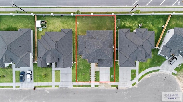 1013 Butler St, Edinburg, TX 78541 - aerial perspective of suburban area featuring property parcel outlined