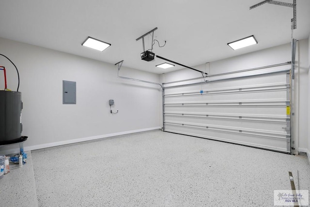 1013 Butler St, Edinburg, TX 78541 - garage with electric panel, a garage door opener, baseboards, and water heater
