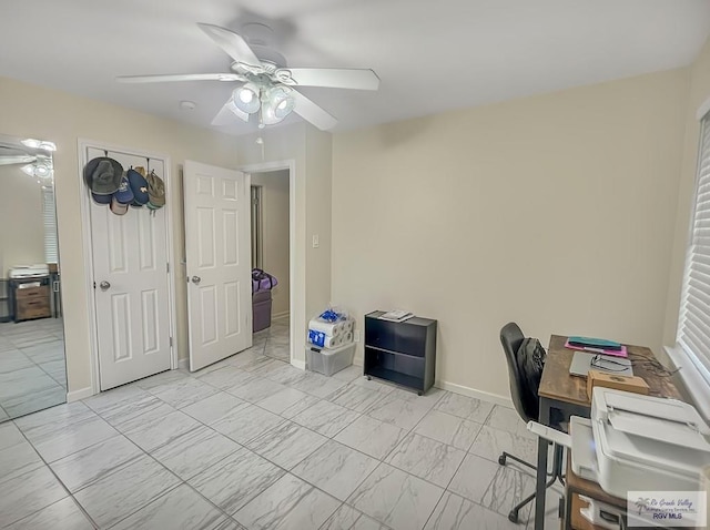 office with ceiling fan