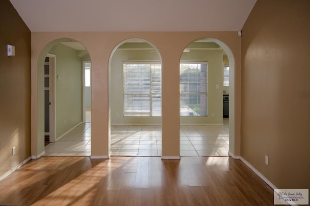 empty room featuring light hardwood / wood-style floors