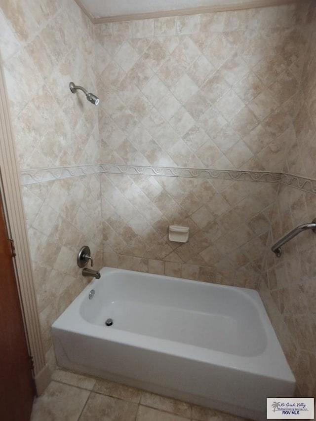 bathroom with tile patterned flooring