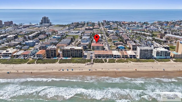 129 E Cora Lee Dr Unit 205, South Padre Island, TX 78597 - birds eye view of property featuring a water view and a view of the beach