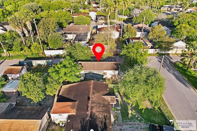 drone / aerial view with a residential view