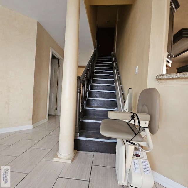 1626 N Shore Dr, Port Isabel, TX 78578 - stairway with baseboards