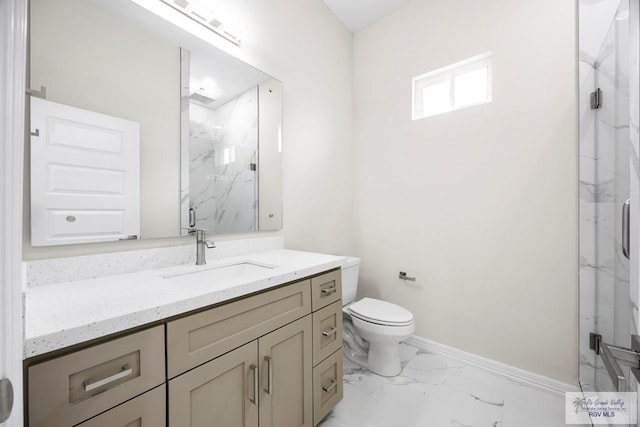 5359 Sidekick Ave, Brownsville, TX 78526 - bathroom with a marble finish shower, marble finish flooring, and vanity