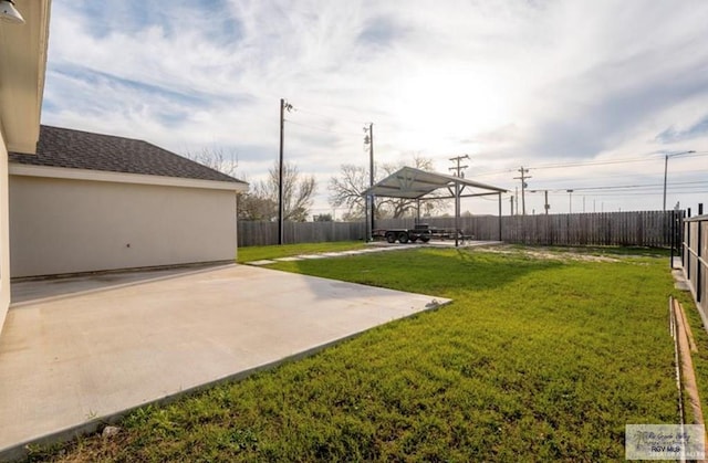 view of yard featuring a gazebo and a patio