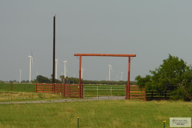 view of play area with a rural view