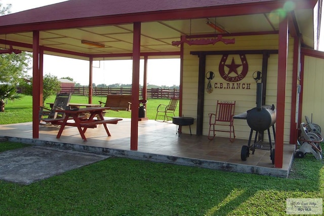 view of patio / terrace featuring a gazebo