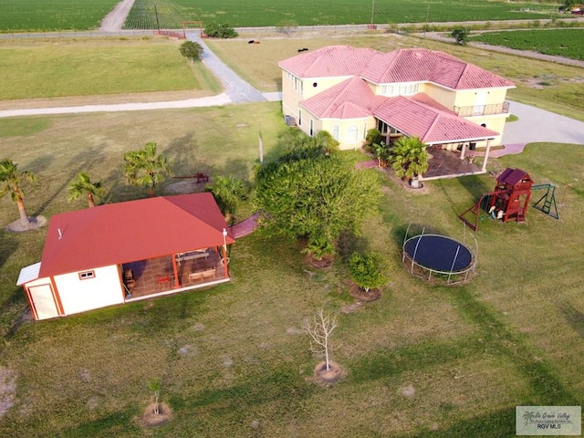 bird's eye view featuring a rural view