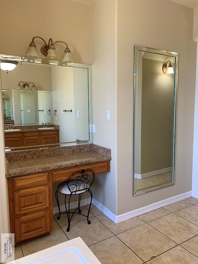 bathroom featuring tile patterned floors and vanity