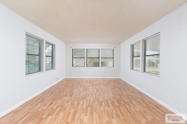 spare room with light hardwood / wood-style flooring