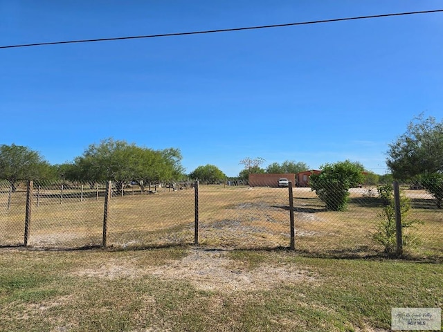 view of yard with a rural view