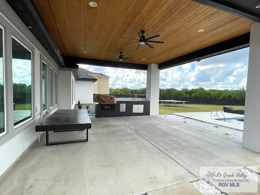 view of patio featuring a trampoline