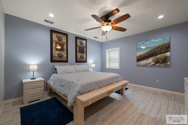 bedroom with ceiling fan