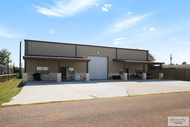 exterior space featuring a garage