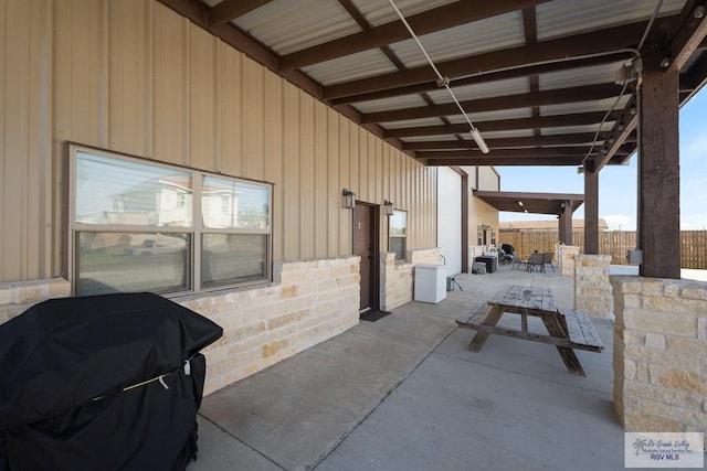 view of patio with area for grilling