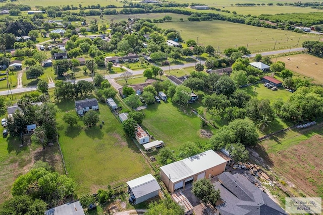 aerial view with a rural view