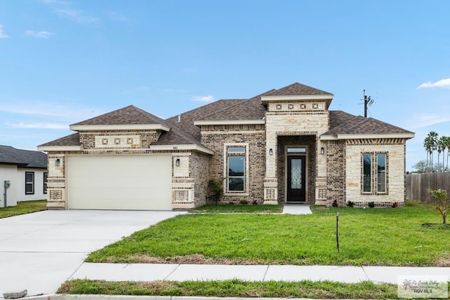 802 Olivia Dr, Mercedes, TX 78570 - view of front facade featuring a front yard and a garage