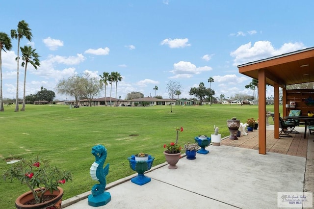 exterior space with a yard and a patio