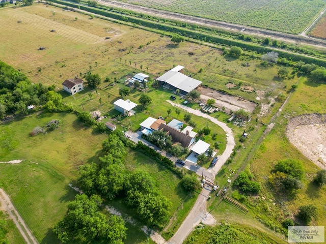 drone / aerial view with a rural view