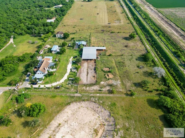 aerial view featuring a rural view